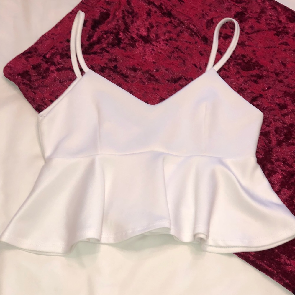 Small Fabulous Bright White Party Crop Top!